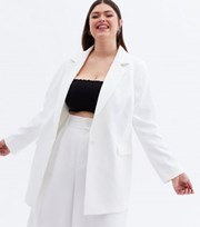 New Look Suits You Curves White Revere Collar Blazer